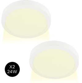 Kit X2 Plafon Lampara Techo Led Pnl24 Redondo 24W C...