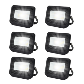 Kit X6 Reflectores Led Blanco 50W Exteriores Y Inter...
