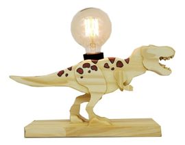 Velador Lampara Madera T Rex Tiranosuario Rex