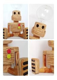 Velador Montesoori Robot Para Niños Diseño Deco Para...