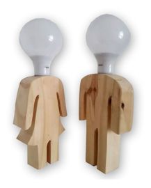 Juego Arma 2 Veladores Minimalista Madera Lampara De...