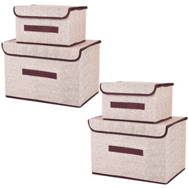 Set X4 Cajas De Tela Canasto Organizador