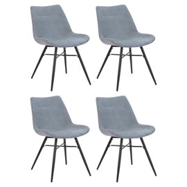 Silla Living Comedor Cocina Set X4 Tapizada Reforza...