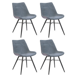 Silla Living Comedor Cocina Set X4 Tapizada Reforza...