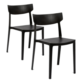 Sillas Living Comedor Combo X2 Pvc Color Negro Sc01