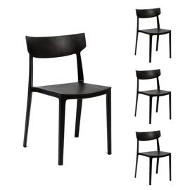 Sillas Living Comedor Combo X4 Pvc Color Negro Sc01
