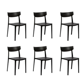 Sillas Living Comedor Combo x6 PVC Color Negro SC01