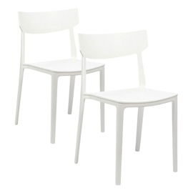 Sillas Living Comedor Combo X2 Pvc Color Blanco Sc01