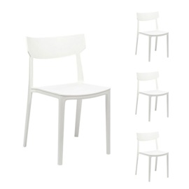 Sillas Living Comedor Combo X4 Pvc Color Blanco Sc01