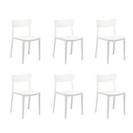Sillas Living Comedor Combo X6 Pvc Color Blanco Sc01
