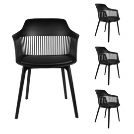 Sillas Living Comedor Combo X4 Asiento Acolchonado C...