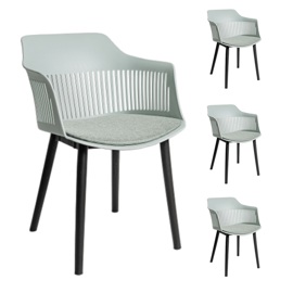 Sillas Living Comedor Combo X4 Asiento Acolchonado C...