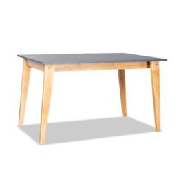 Mesa Escandinava Defrance 160Cm Base Miel Tapa Gris...