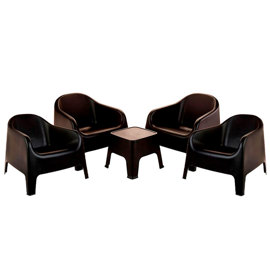 Juego De 4 Sillones Modelo Skarpo Negro Ecologico Co...