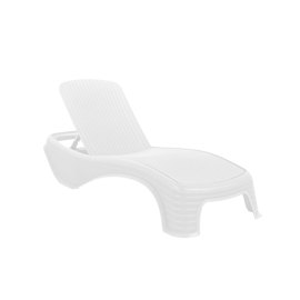 Lanzamiento Reposera Premium Dubai Simil Rattan Blan...