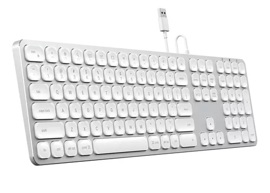 Teclado De Aluminio  Con Cable Usb Key Pad Apple Ima...