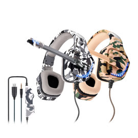 Auricular Gamer Para Ps4 Camuflado Marron Y Verde Co...