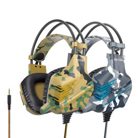 Auricular Gaming Ps4 Camuflado Verde Tipo Vincha Y M...