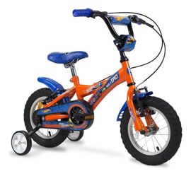 Bicicleta Rodado 12 Hotwheels Para Nene Rayos Metali...