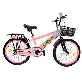 Bicicleta Infantil Con Canasto  Rodado 20 Lila