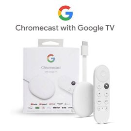 GOOGLE CHROMECAST 4 HD GOOGLE TV CONTROL DE VOZ WIFI BLUETOOTH SNOW NUEVO (sin fuente)