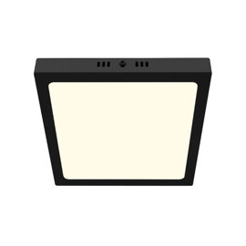 Panel Plafón Cuadrado Negro 18W Luz Calida 3000K