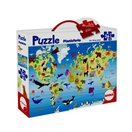 Puzzle Planisferio 36 Piezas Rompecabezas Grande Ani...