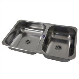 Pileta Bacha Cocina Doble Acero Inox 63 X 37 X 14 Dh...