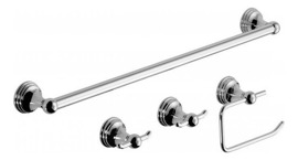 Accesorios Baño Conjunto Kit 4 Piezas  Kiss Cromo