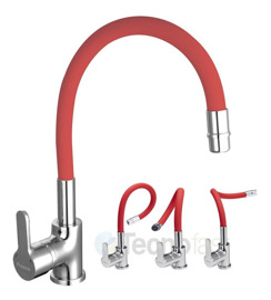 Grifería Cocina Monocomando  Rojo 10016 Flexible