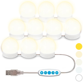 Kit 10 Luces Led Para Espejo Z1300 Maquillaje Makeu...