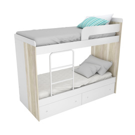 Cama Cucheta Con Escalera Integrada Y 2 Cajones 1 1/...