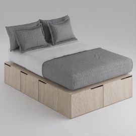 Cama Box Queen Con 6 Cajones Y 2 Zapateros Báltico