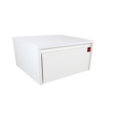 Mesa De Luz 1 Cajon Flotante Melamina Blanco