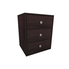 Mesa De Luz 3 Cajones Melamina Wengue
