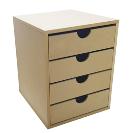 Mesa De Luz/Cajonera De 4 Mdf Interior Placard Únic...