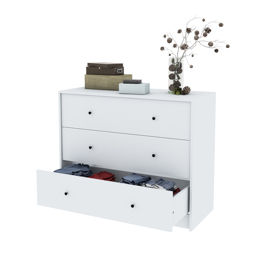 Cómoda  Blanca 3 Cajones Alto 83Cm Ancho 100Cm
