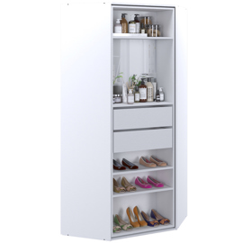 Mueble De Guardado O Zapatero Giratorio Con Espejo Y...