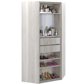 Mueble De Guardado O Zapatero Giratorio Con Espejo Y...