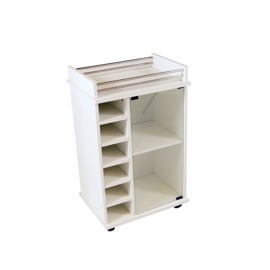 Mesa De Arrime Movil Con Bodega Y Puerta De Vidrio M...