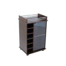 Mesa De Arrime Movil Con Bodega Y Puerta De Vidrio M...