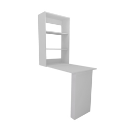 Mesa Barra Plegable Flotante Melamina Blanco