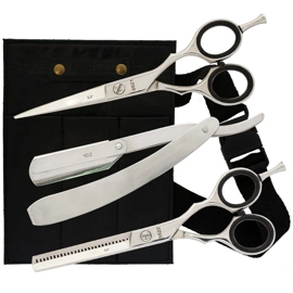 Set Tijeras Profesionales Microdentada Pulir Navaja