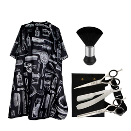Set Peluquería Barbería Tijera De Pulir Navaja + Ca...