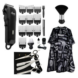 Set Peluquería Tijera De Pulir Navaja + Capa De Pelu...
