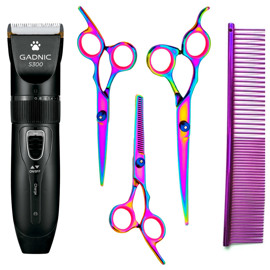 Kit Peluqueria Perro Peladora Canina + Tijeras Profe...