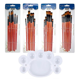 Set X24 Pinceles + Paleta Mezcladora Para Arte Art0...