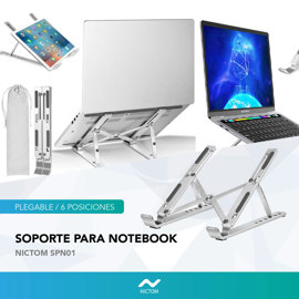 Soporte Para Notebook  Spn01 Aluminio Ajustable Pleg...