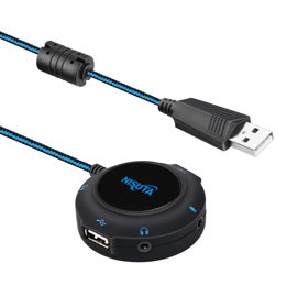 Conversor Usb A Audio 7.1 Virtual Con Hub Usb De 2 P...