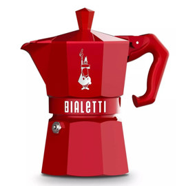 Cafetera Exclusive Moka 3 Tazas Color Rojo
